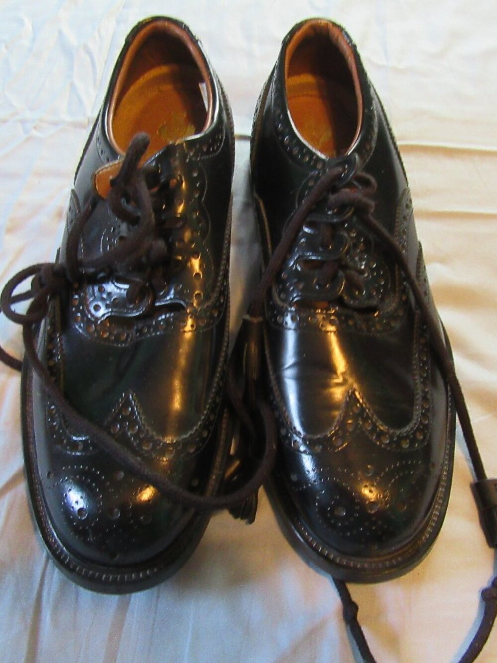 Mens Thistle Shoes Scotland Black Leather Wingtip Brogue Dress Oxford Sz 10 W